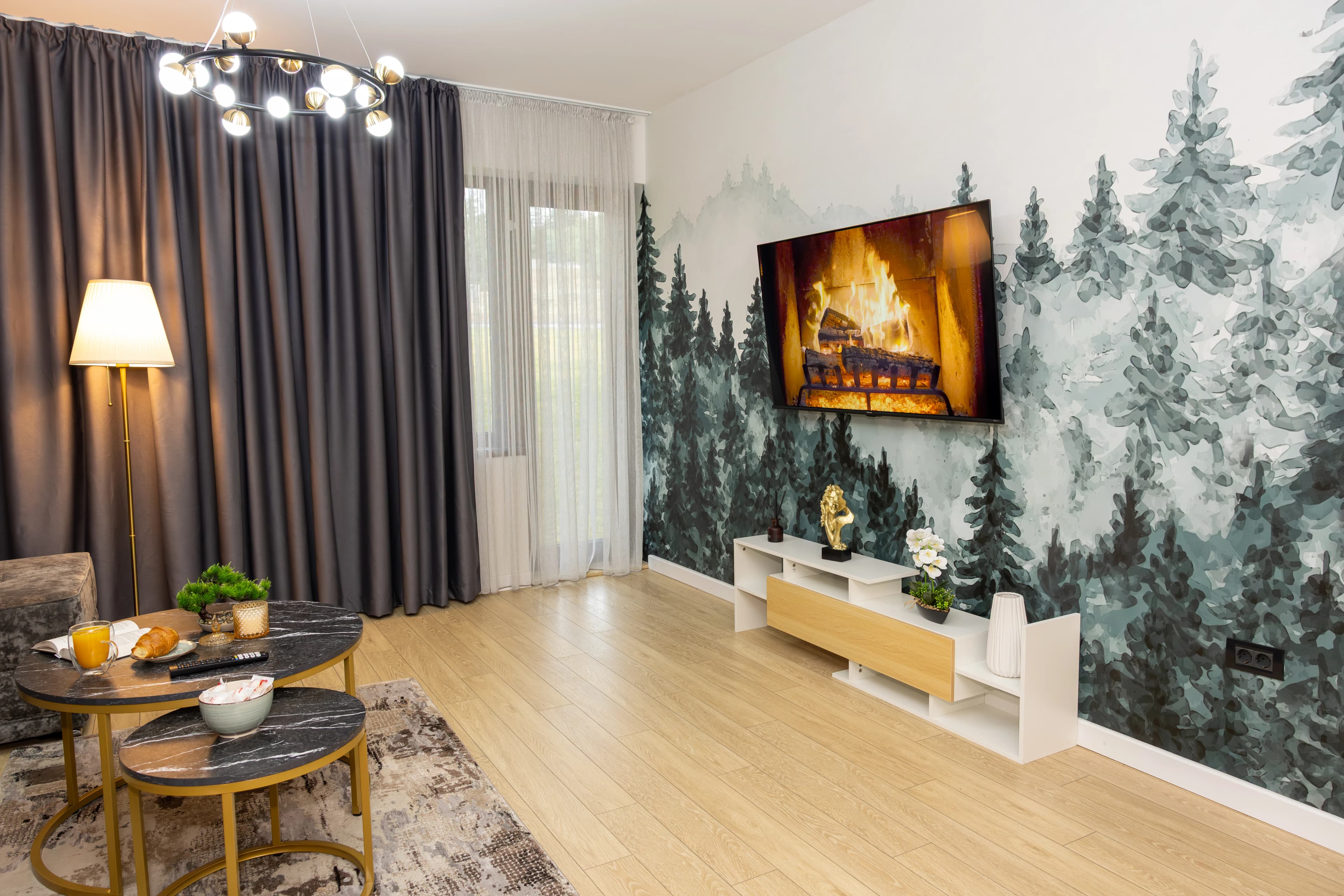 Living cu șemineu - Grand Chalet Ramina